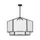 preview thumbnail 4 of 11, America Traditional 6-Light Two-layer Drum Fabric Pendant Chandelier - 28.1in