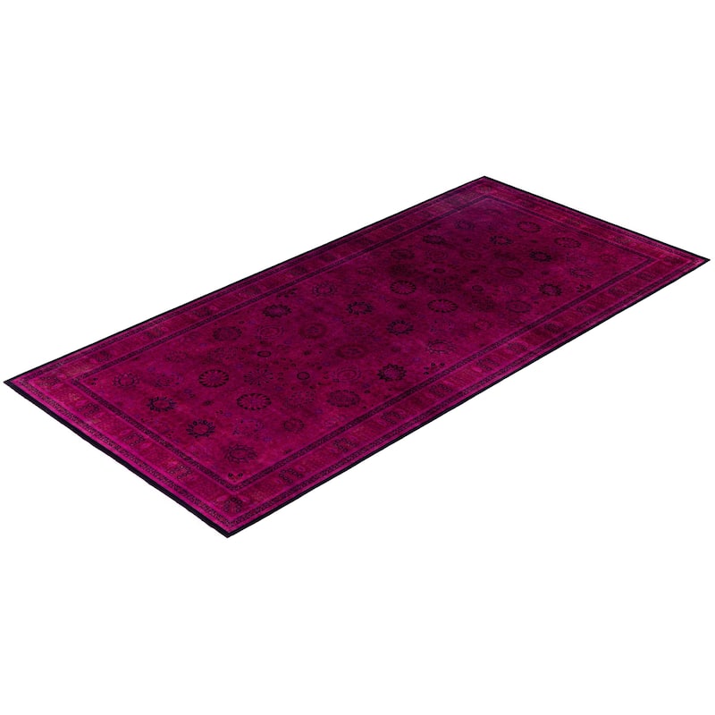 Overdyed One-of-a-Kind Hand-Knotted Area Rug - Purple - 6' 3" x 13' 2"