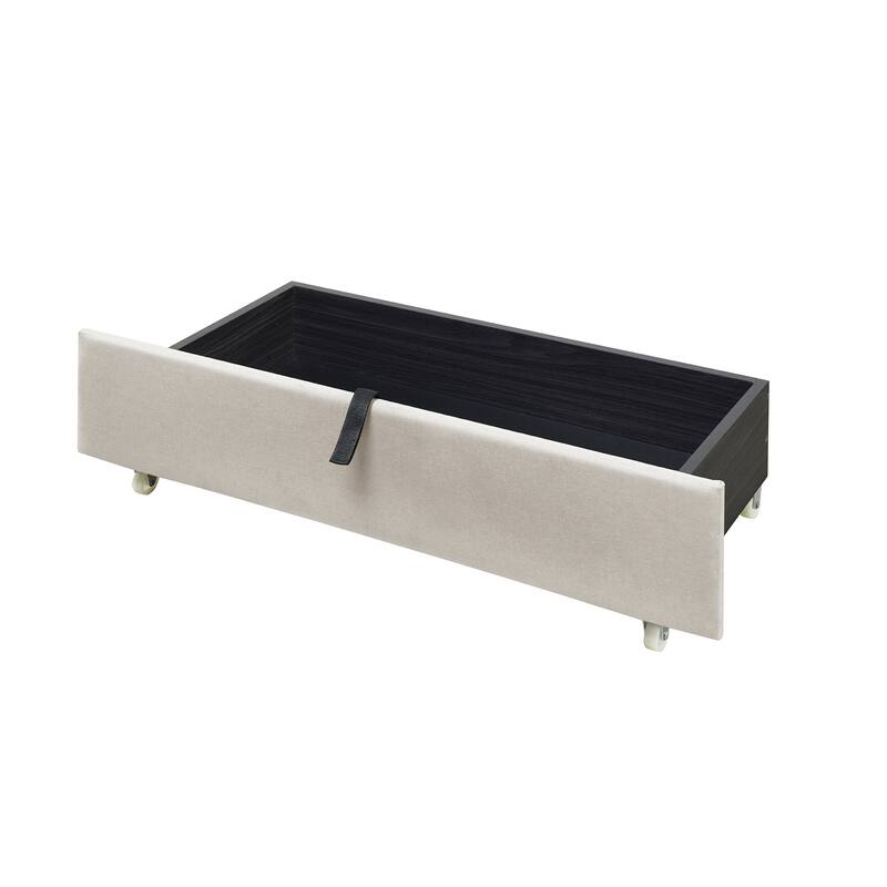 Twin Size Upholstered Platform Bed with LED Frame and 2 Drawers
