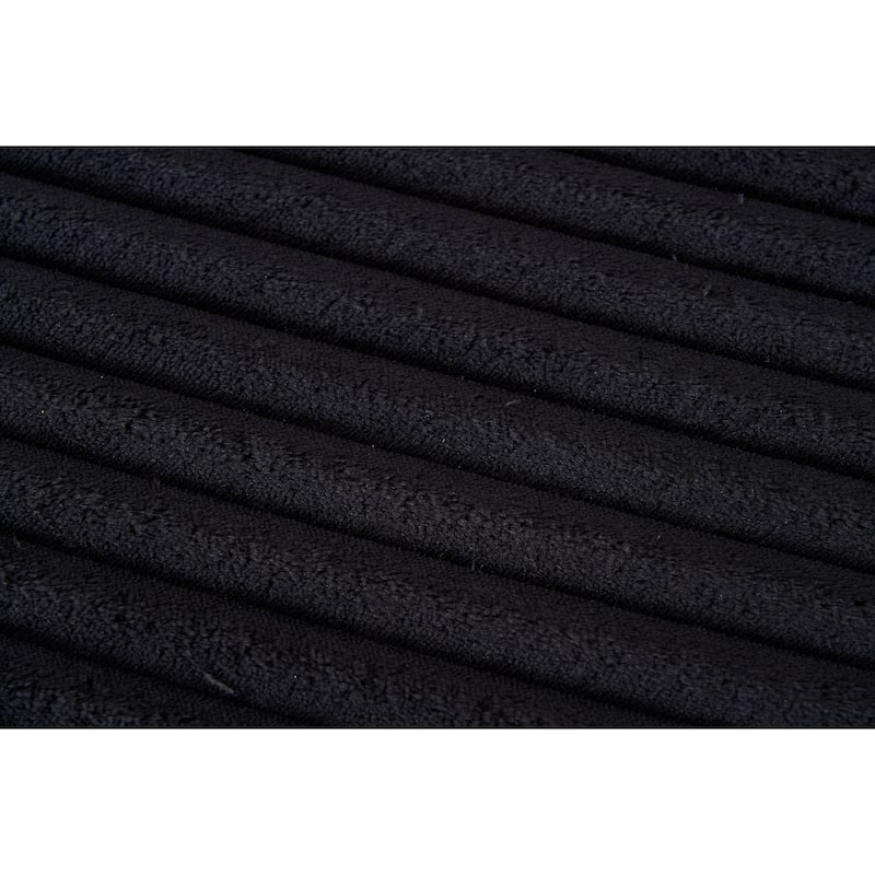 Modern Upholstered Corduroy Chaise Longue Sofa Bed with Throw Pillows, Sleeper Couch for Living Room and Bedroom