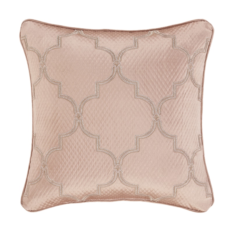 Rosewater 18" Square Embellished Decorative Throw Pillow