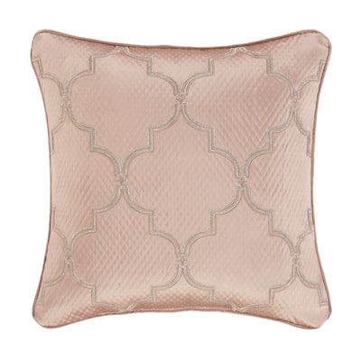 Rosewater 18" Square Embellished Decorative Throw Pillow