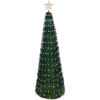 Fraser Hill Farm 4-Ft Indoor/Outdoor Prelit Pop Up Tree with Multicolor Fairy Lights and Star Topper