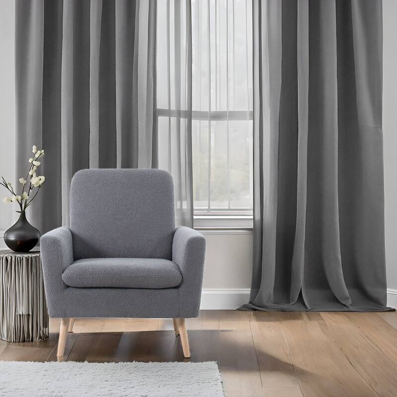 Mid-century Modern Chair Durable Wood frame Accent Chairs for Living Room Reading Chair with armrest - Gray
