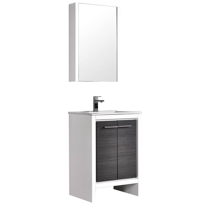 Solid Wood Bathroom Vanity with Mirror Medicine Cabinet