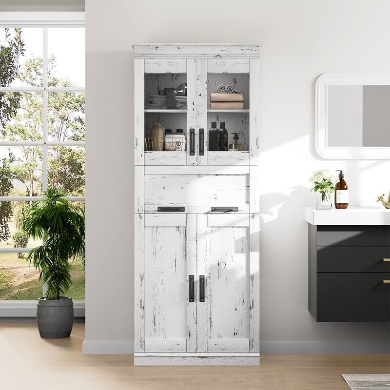 66.9" Pantry Cabinet with Drawer, Kitchen Storage Buffet Cabinet with 4 Shelves, Freestand Storage Cabinet