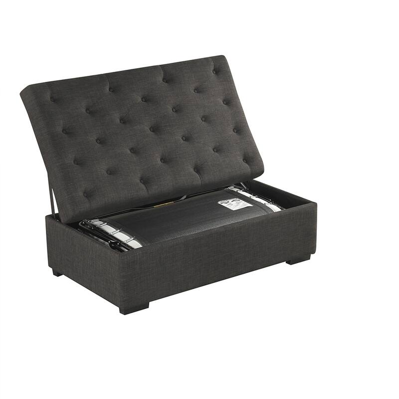 66" Convertible Ottoman Sleeper Sofa Bed, Tufted, Memory Foam Mattress