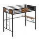 preview thumbnail 2 of 7, Costway Twin Size Loft Bed with Desk & Shelf Safety Guardrail & Ladder