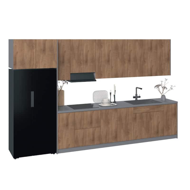 Kitchen Timeless Collection Natural Teak Color Base Size 13Ft Wide - 157x24 - Tan