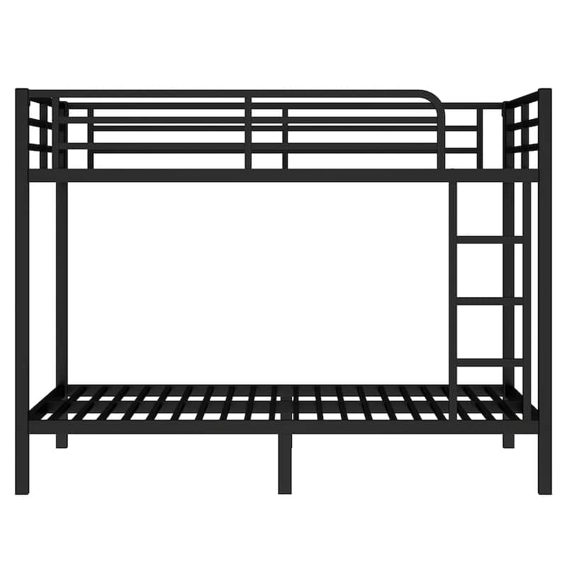 Metal Full XL over Full XL Bunk Bed for Teens and Adults,Space-Saving/Noise Reduced/No Box Spring Needed, Black