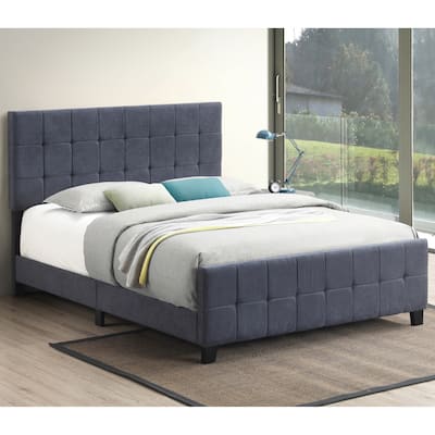 Modern Elegant Design Dark Grey Upholstered Bed