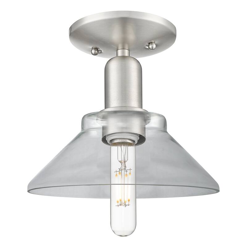 Innovations Lighting 716-1C-9-9 Orwell Semi-Flush Orwell 9" Wide - Brushed Satin Nickel / Clear