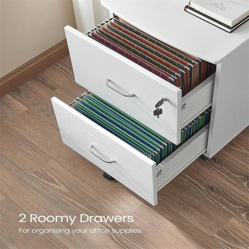 2-Drawer File Cabinet - 16.9"D x 17.5"W x 28.3"H