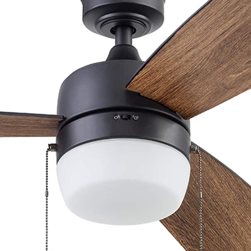 44" Honeywell Barcadero Matte Black Contemporary Indoor LED Ceiling Fan with Light, Pull Chain