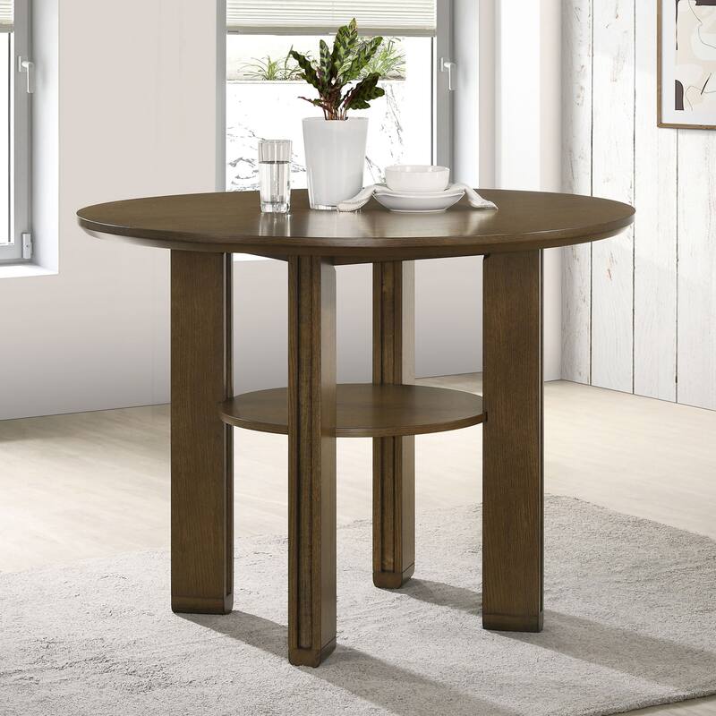 Crispin Brown Round Counter Height Dining Table
