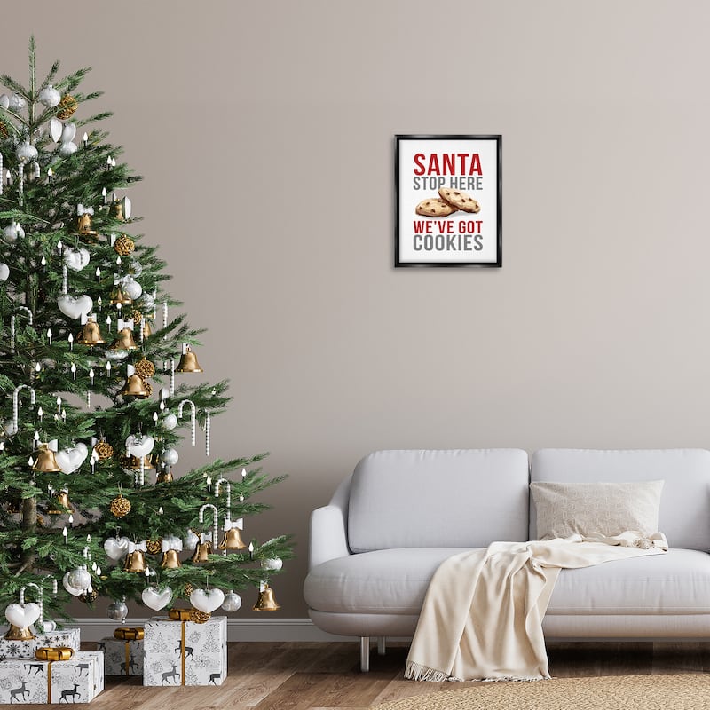 Stupell Santa We Have Cookies Framed Floater Canvas Wall Art Design By Dogwood Portfolio