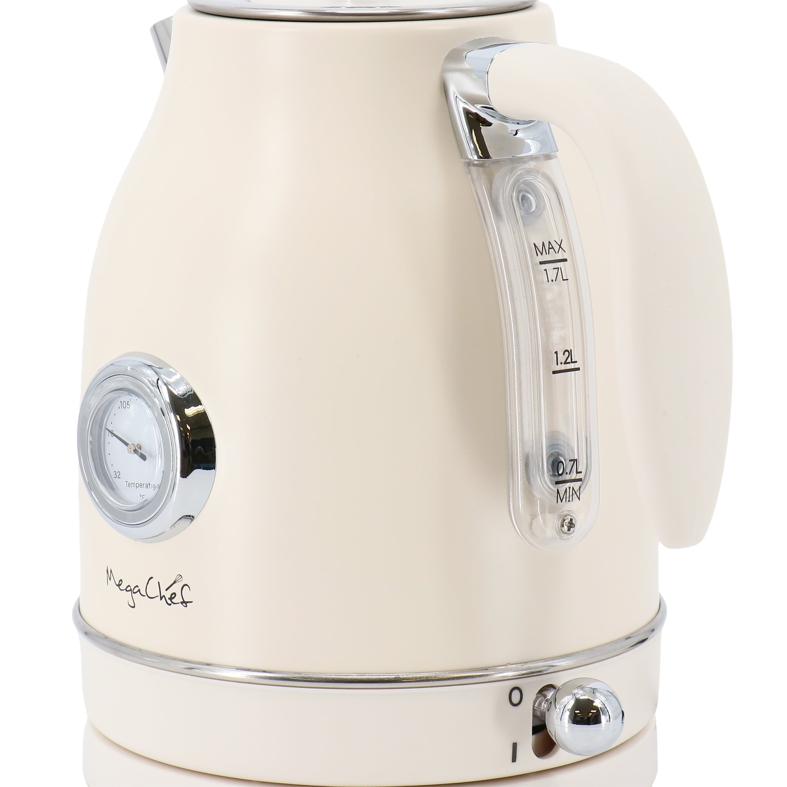 1.7 Liter Electric Tea Kettle and 2 Slice Toaster Combo in Matt Cream Off White