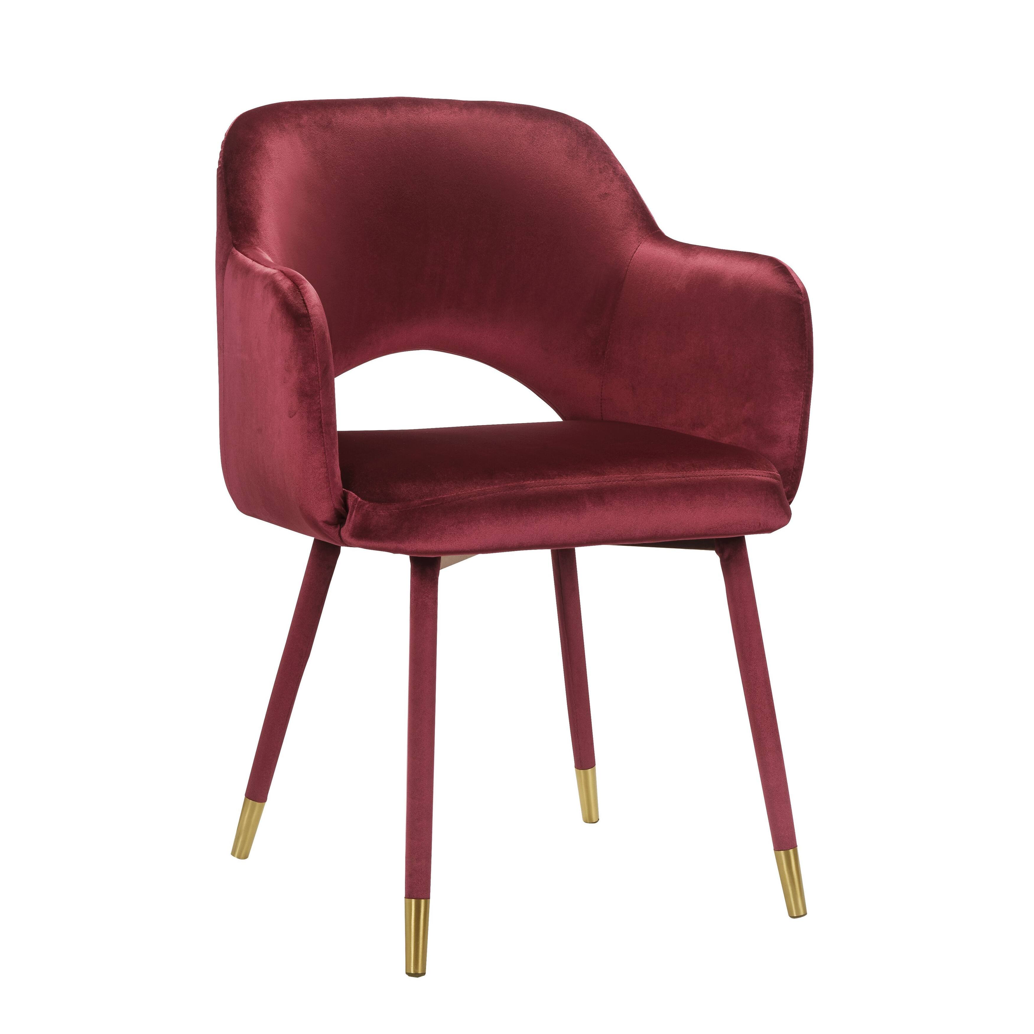 Modern HighEnd Style Velvet Accent Chair, with Open Frame Backrest and