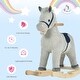 preview thumbnail 5 of 7, Qaba Kids Rocking Horse Plush Ride on Horse Toddler Rocker for 36-72 Months - grey