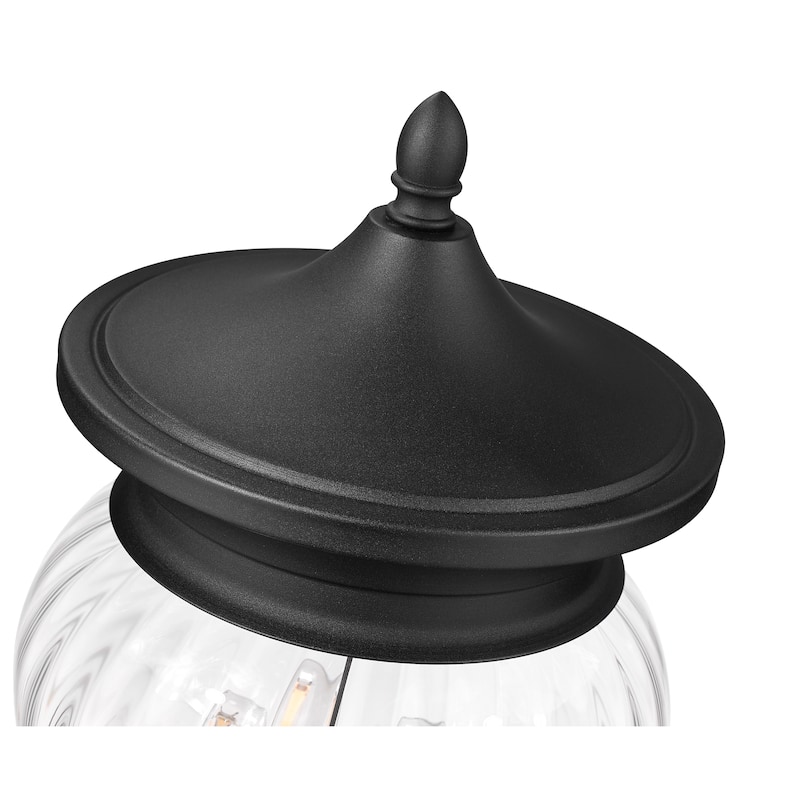 Davina 4 Light Outdoor Pier Mounted Fixture in Black