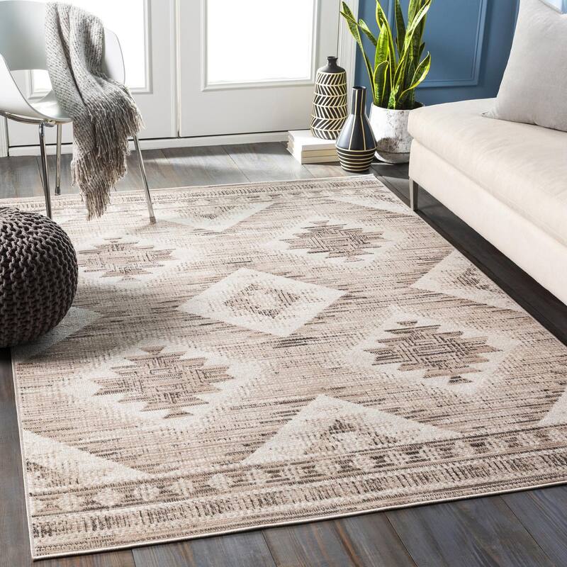 Livabliss Bohemian & Eclectic Rafetus Medallion Area Rug - 5'3" x 7'7" - Camel