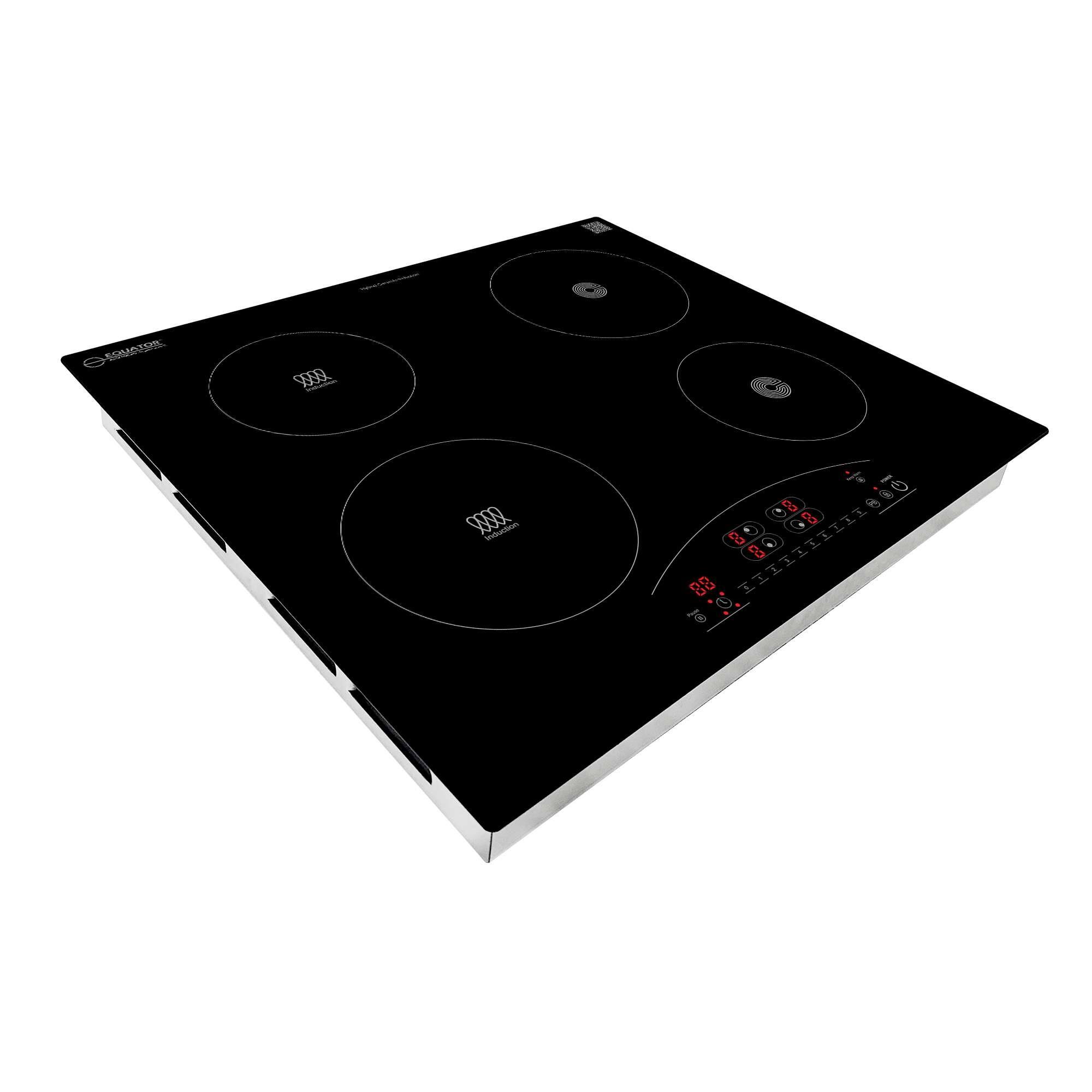 Equator 24" Electric Hybrid CERAMICINDUCTION 4 Burner Cooktop 9 Power