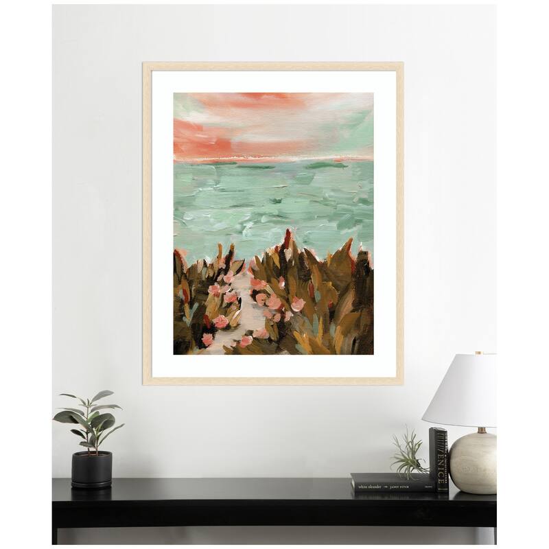 Kate and Laurel Framed Art Landscape 02 Beach by Annie Quigley