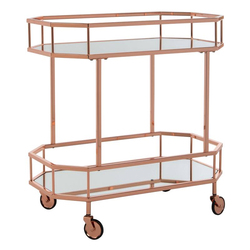 SAFAVIEH Katica 2-Tier Octagon Bar Cart - 29.6" x 16.5" x 29.8" - 30Wx17Dx30H