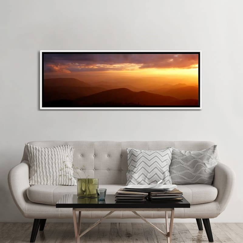 iCanvas "MountainsSunset, Blue Ridge Parkway, Great Smoky Mountains, NC, USA" by Panoramic Images Framed Canvas Print