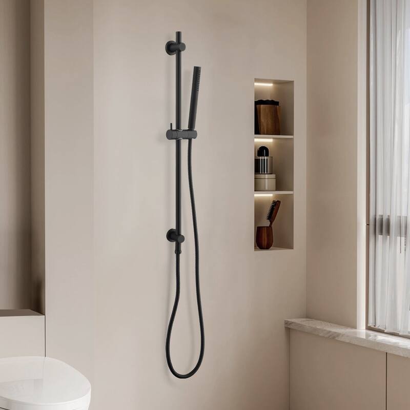 Topcraft Stainless Steel Handheld Shower with 28-Inch Slide Bar and 59-Inch Hose