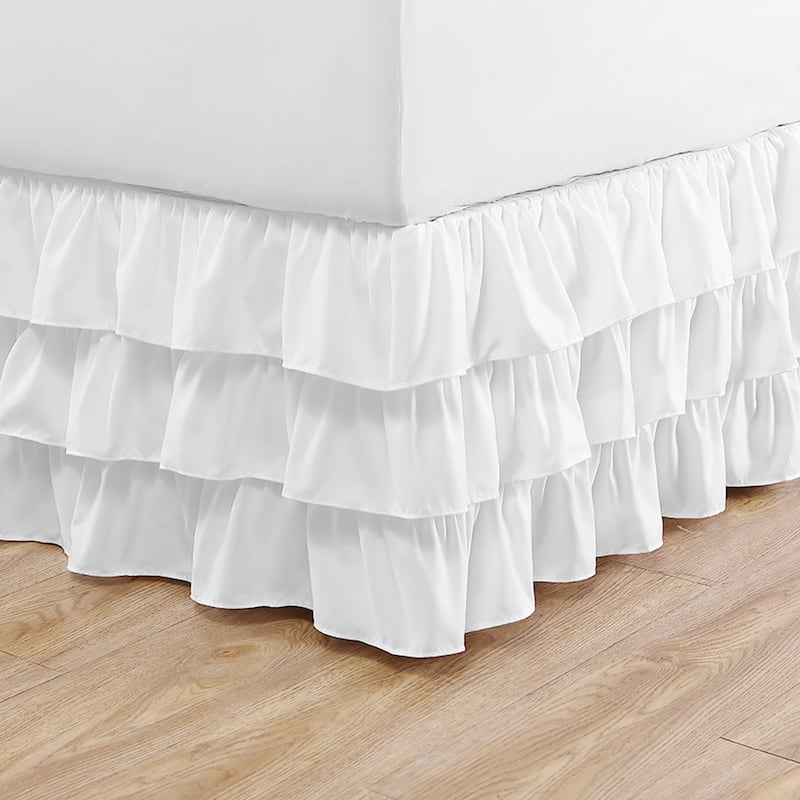 Betsey Johnson Solid Ruffled White Bedskirt