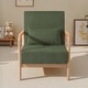 preview thumbnail 26 of 161, 25" W Mid Century Upholstered Wood Accent Chair with Pillow