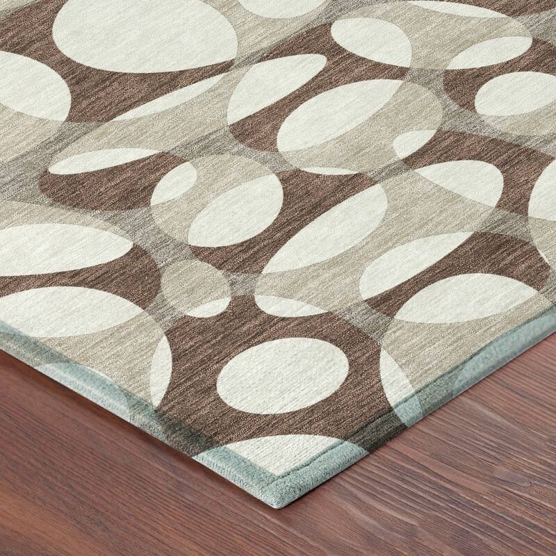 Machine Washable Indoor/ Outdoor Contemporary Saline Chantille Rug