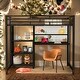 preview thumbnail 14 of 22, Modern Full Size Loft Bed with Desk and Whiteboard with 3 Shelves and Ladder