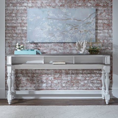 Magnolia Manor Antique White Weathered Bark Console Bar Table