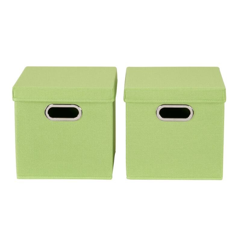 Household Essentials Storage Bins with Lids and Chromed Grommet Handles