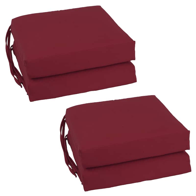 16-inch Square Indoor Twill Chair Cushions (Set of 2 or 4) - 16 x 16 - Set of 4 - Burgundy