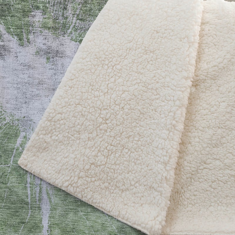 Premium Machine Washable Abstract Modern Sherpa Throw Blanket