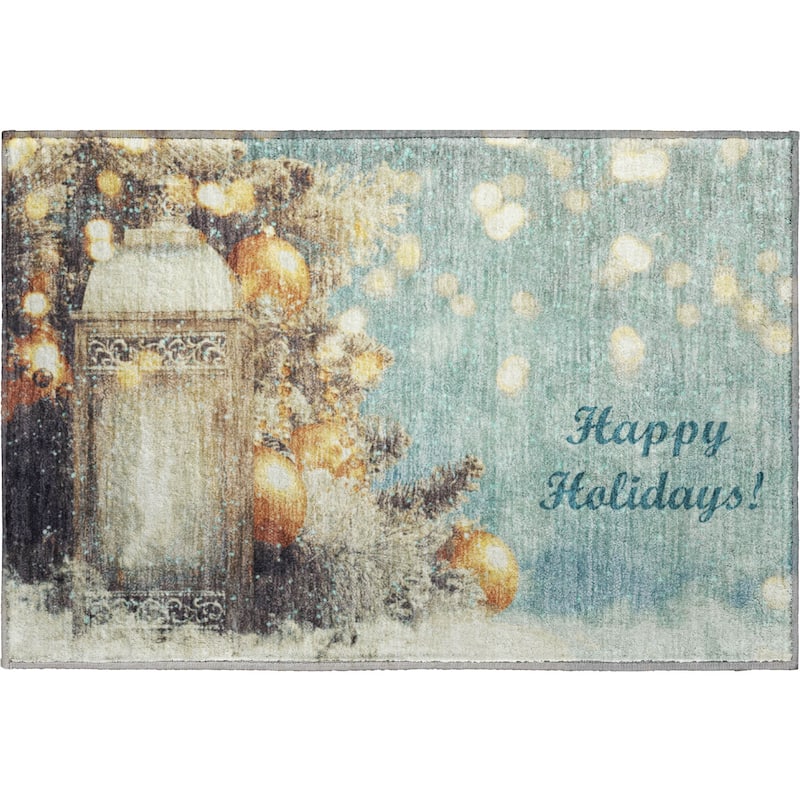 Premium Washable Super Soft Happy Holidays Mayfield Rug