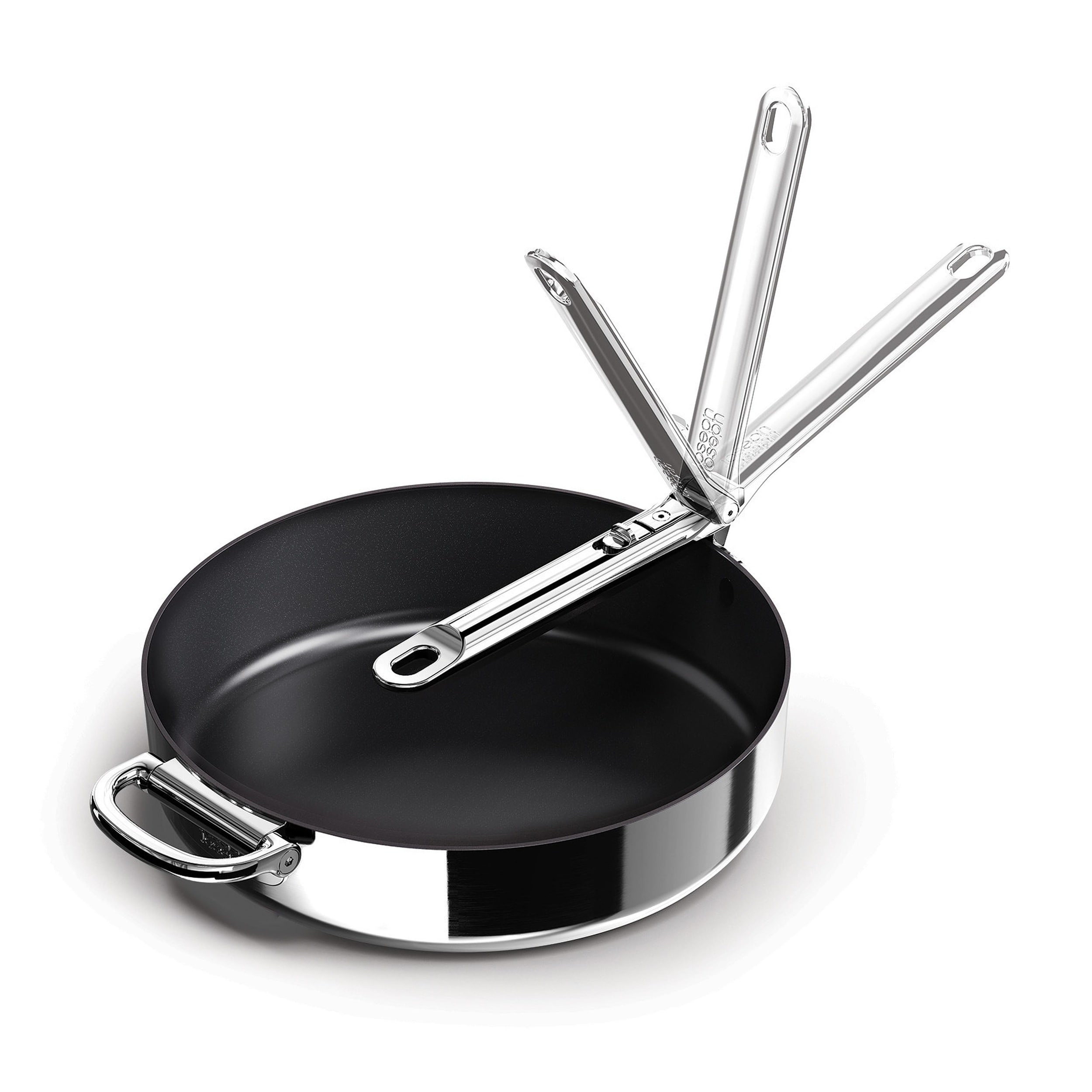 Joseph Joseph Space Steel Ceramic Non-stick Frying Pan with Folding Handle