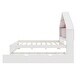 preview thumbnail 9 of 7, Wooden LED Bed with House Shaped Bookcase Headboard and Twin Size Trundle,Full Size Bed Frame