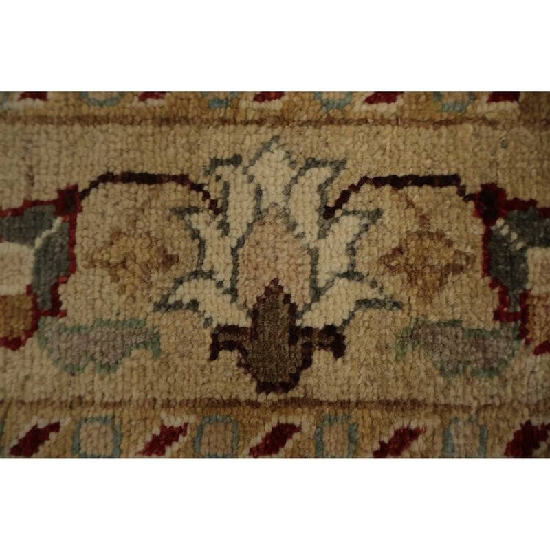 Hand Knotted Oriental 100% Wool Carpet Traditional Floral Brown Peshawar Runner Rug - 18' 0'' X 2' 10''