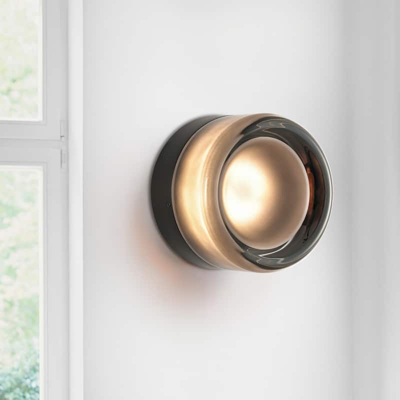 Modern Dome Dimmable LED Bathroom Vanity Light/Glass Dimple Wall Sconces