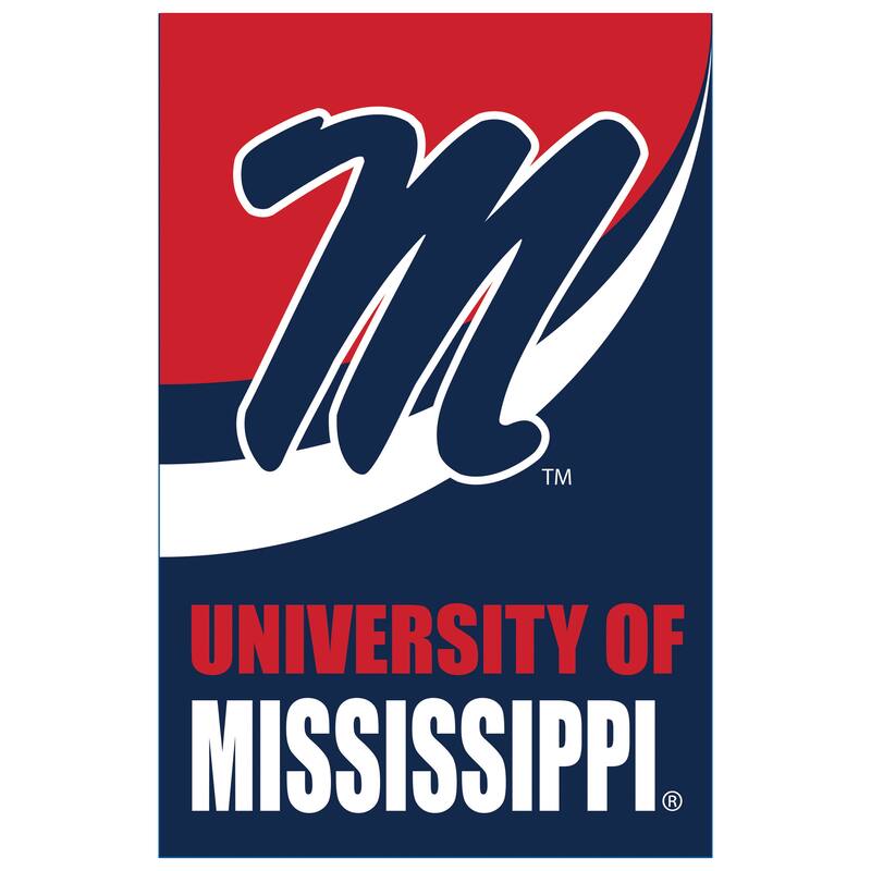 University of Mississippi Burlap Flag House Size