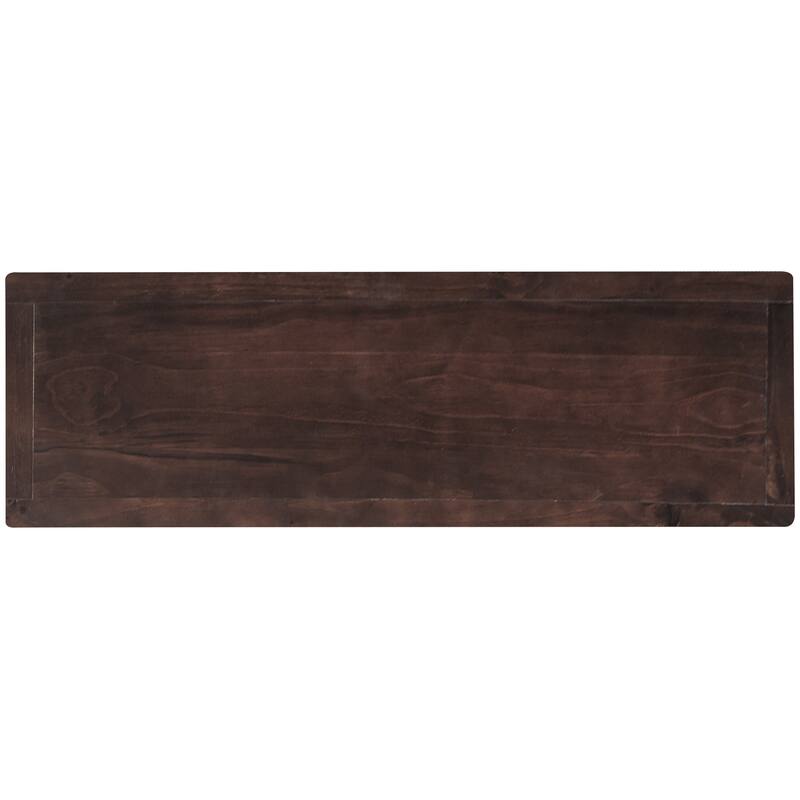 Pine Solid Wood Console Table with Two Open Shelves