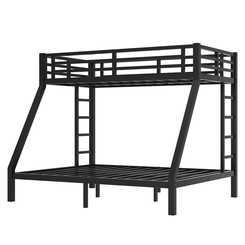 Metal Bunk Bed with Space-Saving Design and Ladder for Teens