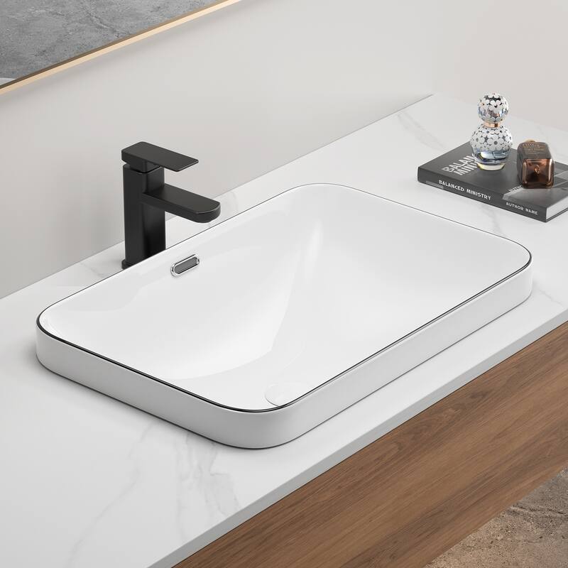 GDFStudio - Oliver Seamless Undermount Ceramic Bathroom Sink for Vanity Countertops