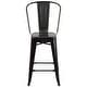 preview thumbnail 11 of 97, 24'' High Metal Indoor-Outdoor Counter Height Stool with Back