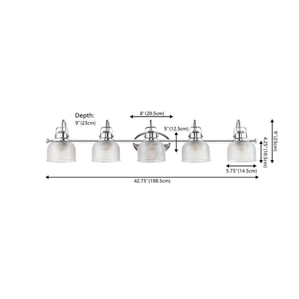 dimension image slide 0 of 12, Shirley Metal/Glass LED Vanity Light, by JONATHAN Y