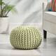 Moro Handcrafted Modern Cotton Pouf by Christopher Knight Home - Green